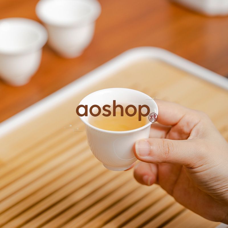 ティー セット 便利な 茶器 陶器製 茶ポット 蓋碗 茶碗 茶托 6点セット