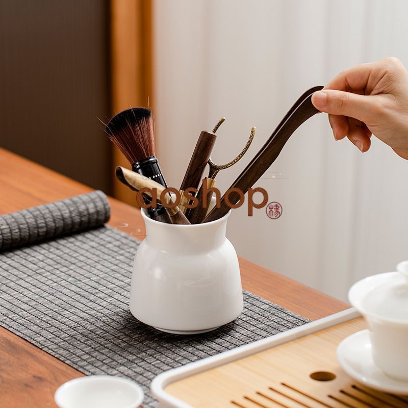 ティー セット 便利な 茶器 陶器製 茶ポット 蓋碗 茶碗 茶托 6点セット