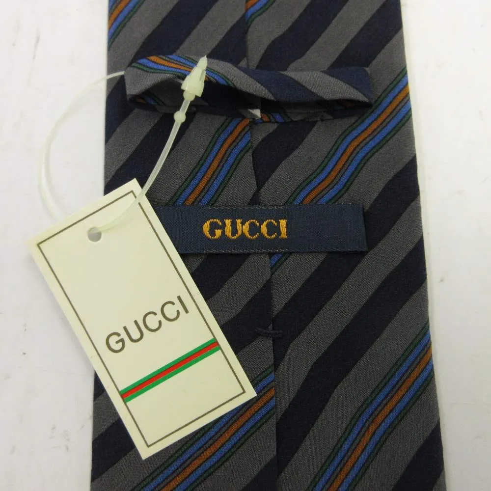 グッチ GUCCI ネクタイ 絹 シルク レギュラータイ ストライプ インター