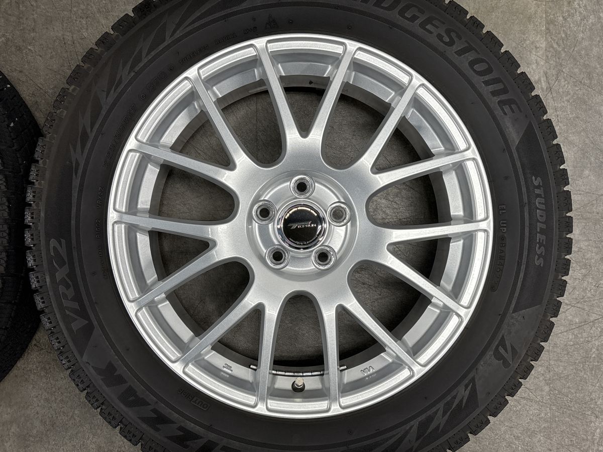 美品 バリ溝】トップラン 17in 7J +53 PCD100 ブリヂストン ブリザック