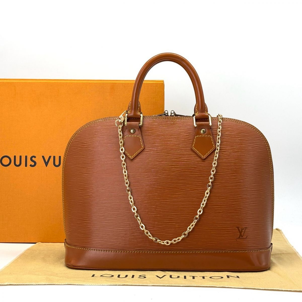 波打つ木目が薫る琥珀色】 Louis Vuitton ハンドバッグ エピ アルマ