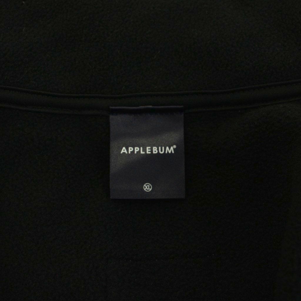 アップルバム APPLEBUM フリースベスト ジップアップ ロゴ XL 黒