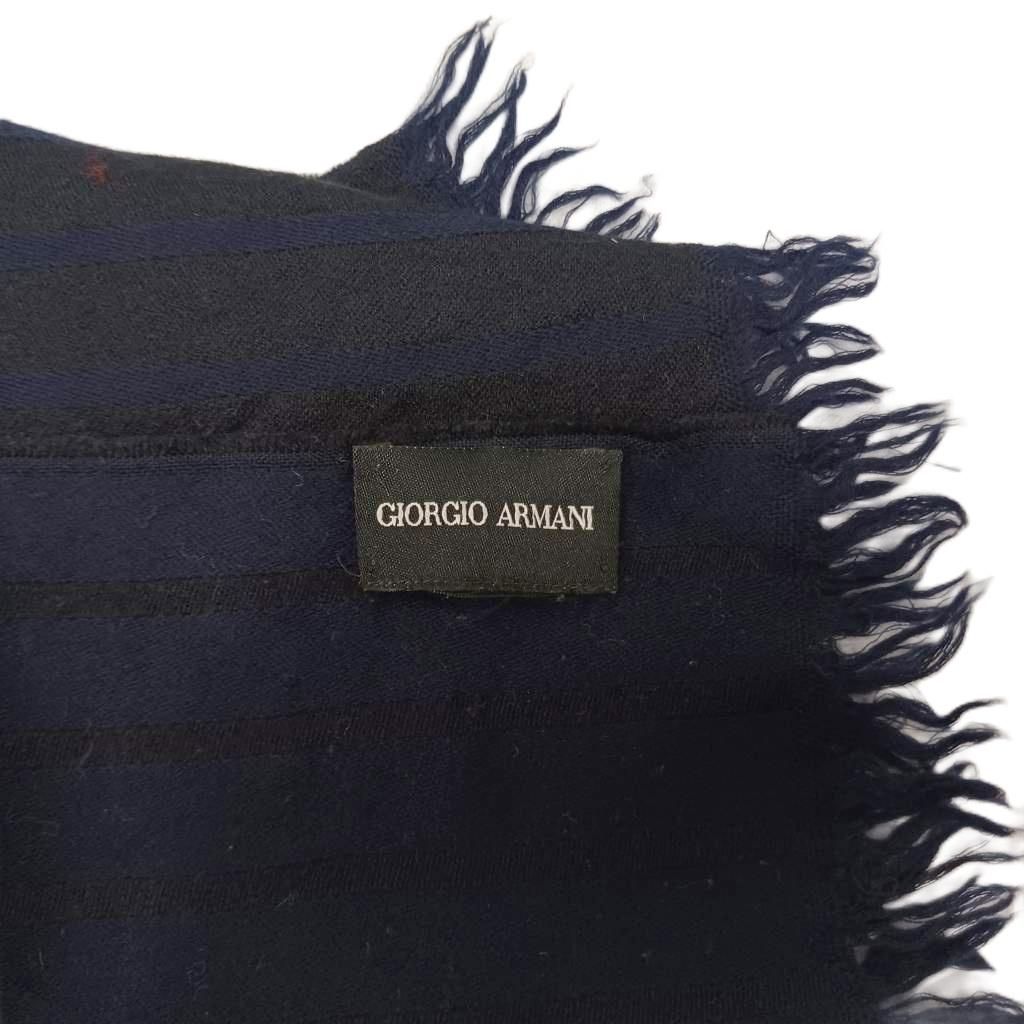 GIORGIO ARMANI ジョルジオアルマーショール ジョルジオアルマーニ GIORGIO ARMANI ストール フリンジ ストライプ柄