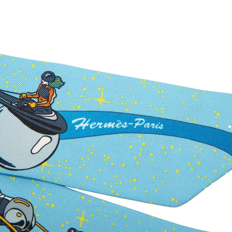 エルメス ツイリー スペース ダービー Space Derby スカーフ ブルー