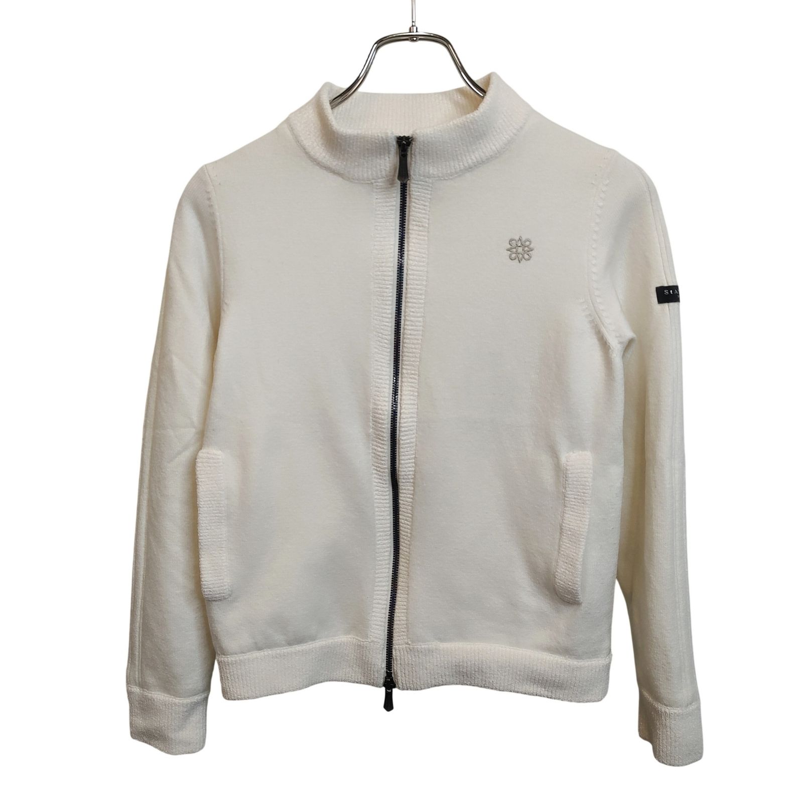 ✨人気✨St Andrews ニットジャケット ブルゾン　アイボリー　ゴルフL St ANDREWS セントアンドリュース ゴルフ 裏地付き ニット ジャケット