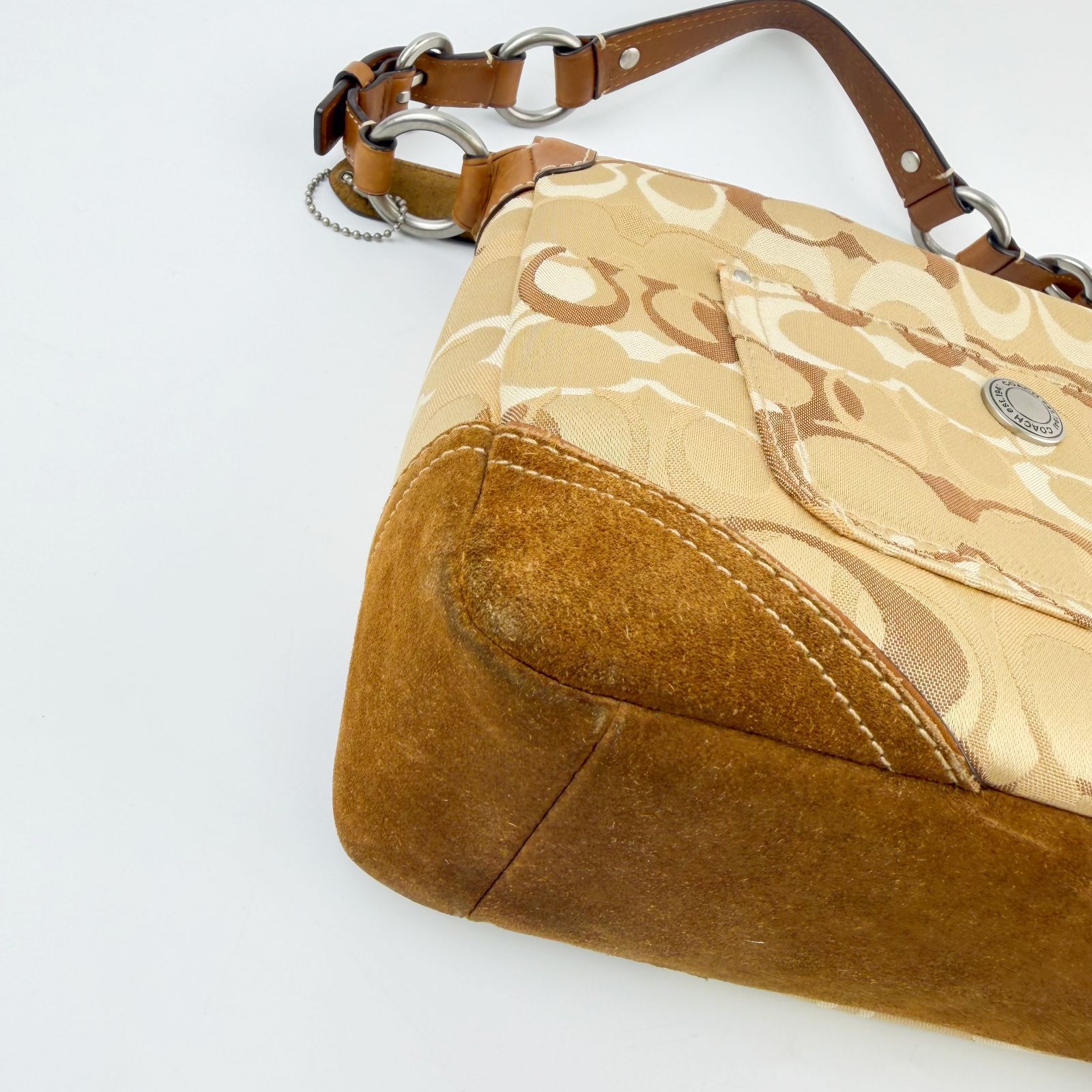 COACH】コーチ ハンドバッグ ショルダーバッグ ジャガード ベージュ 