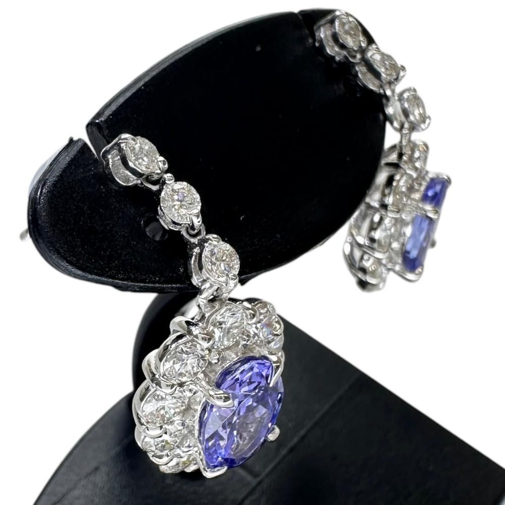 タンザナイト 0.77/0.70ct ダイヤモンド 0.52×2ct ピアス Pt900
