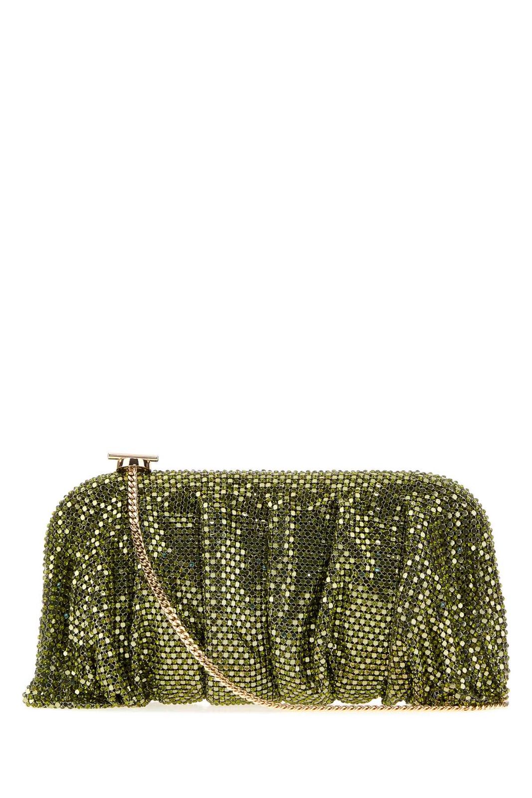 【新品・最安値】BENEDETTA BRUZZICHES VENUS LA GRANDE RHINESTONE MESH/ELIXIR GREEN 正規品 バッグ 0010179 GREEN