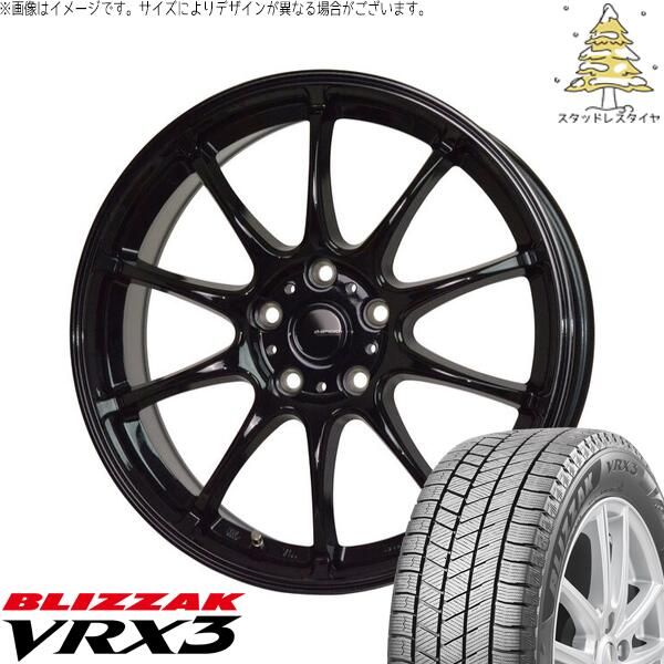 アコード CU CR 225/50R17 スタッドレスタイヤ ホイール 4本セット | ブリヂストン ブリザック VRX3 × ホットスタッフ Gスピード G07 メタリックブラック 17インチ 7J +55 5穴114.3 123,412円