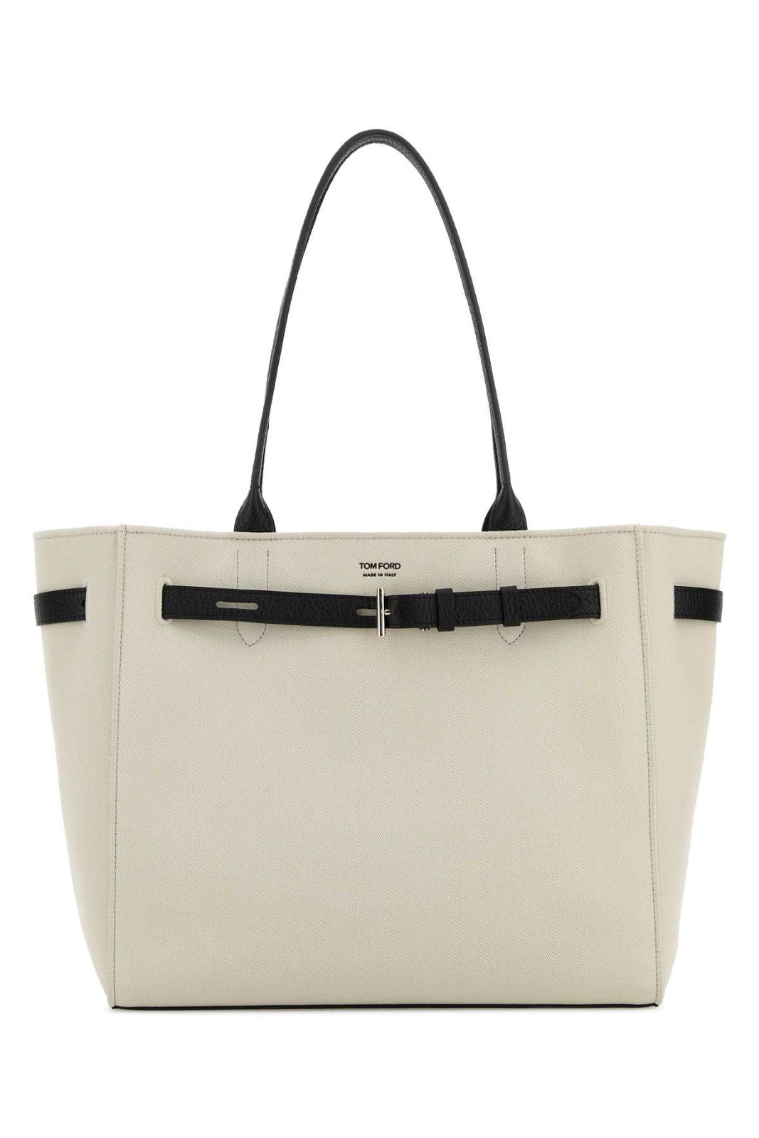 【新品・最安値】TOM FORD トムフォード CANVAS + LEATHER TRIMS MEDIUM TOTE ECRUBLACK 正規品 バッグ L1809TCN059P WND