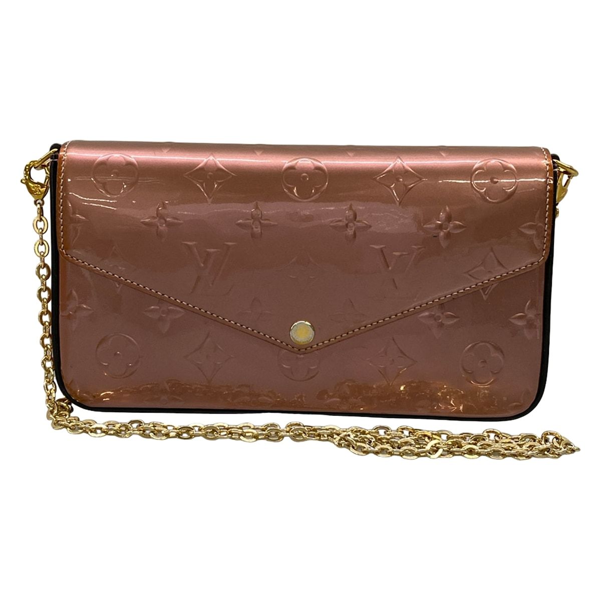LOUIS VUITTON(ルイヴィトン) 財布 モノグラムヴェルニ ポシェットフェリシー M69793 ローズパール レザー、牛革