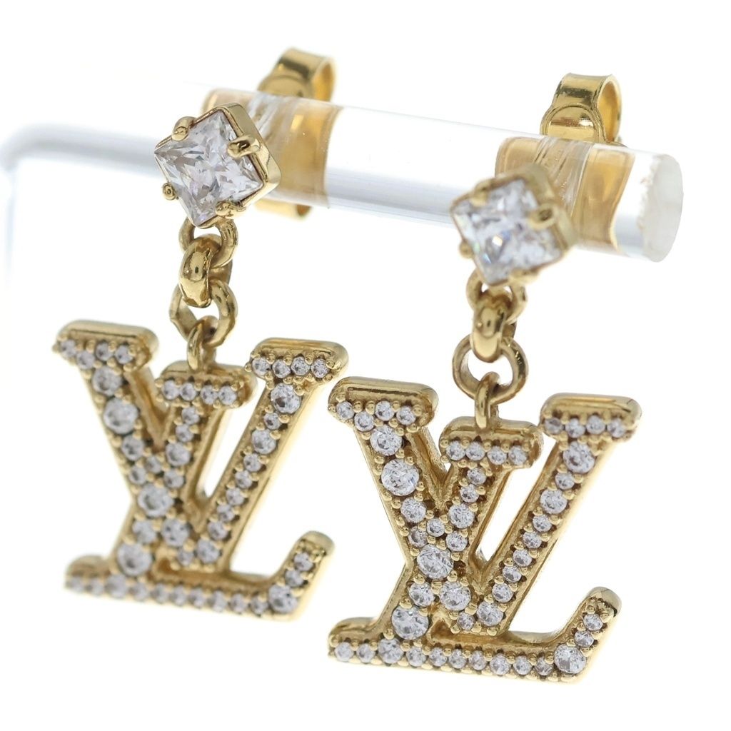 LOUIS VUITTON (ルイヴィトン) モノグラム ラインストーン ピアス