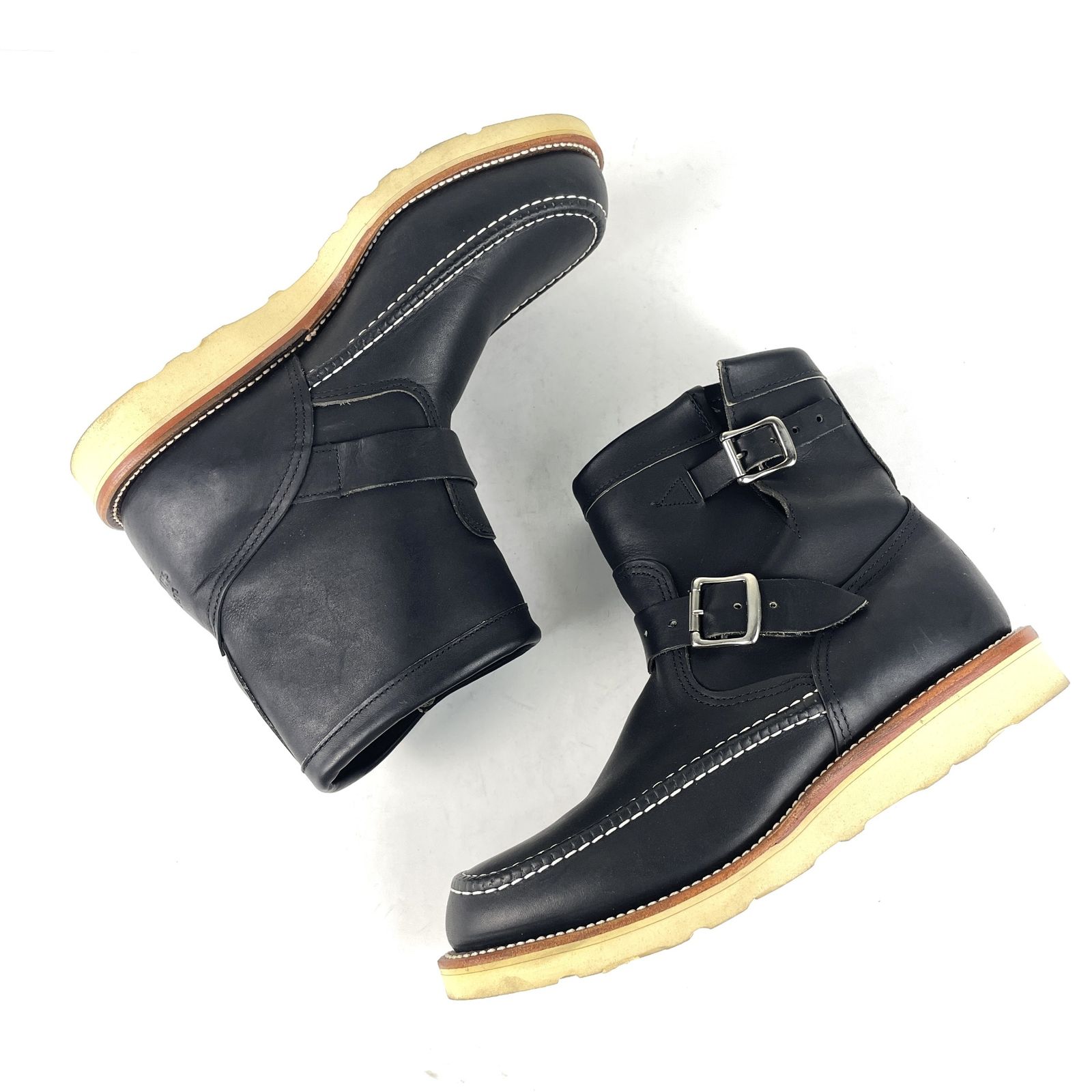 CHIPPEWA 1901M07 하이랜더 7인치 MOC 토 엔지니어 부츠 하이랜더 모크 토 엔지니어 부츠 27cm 블랙