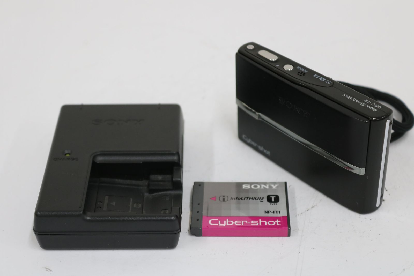 【返品保証】 ソニー Sony Cyber-shot DSC-T9 3x ブラック バッテリー チャージャー付き コンパクトデジタルカメラ T190