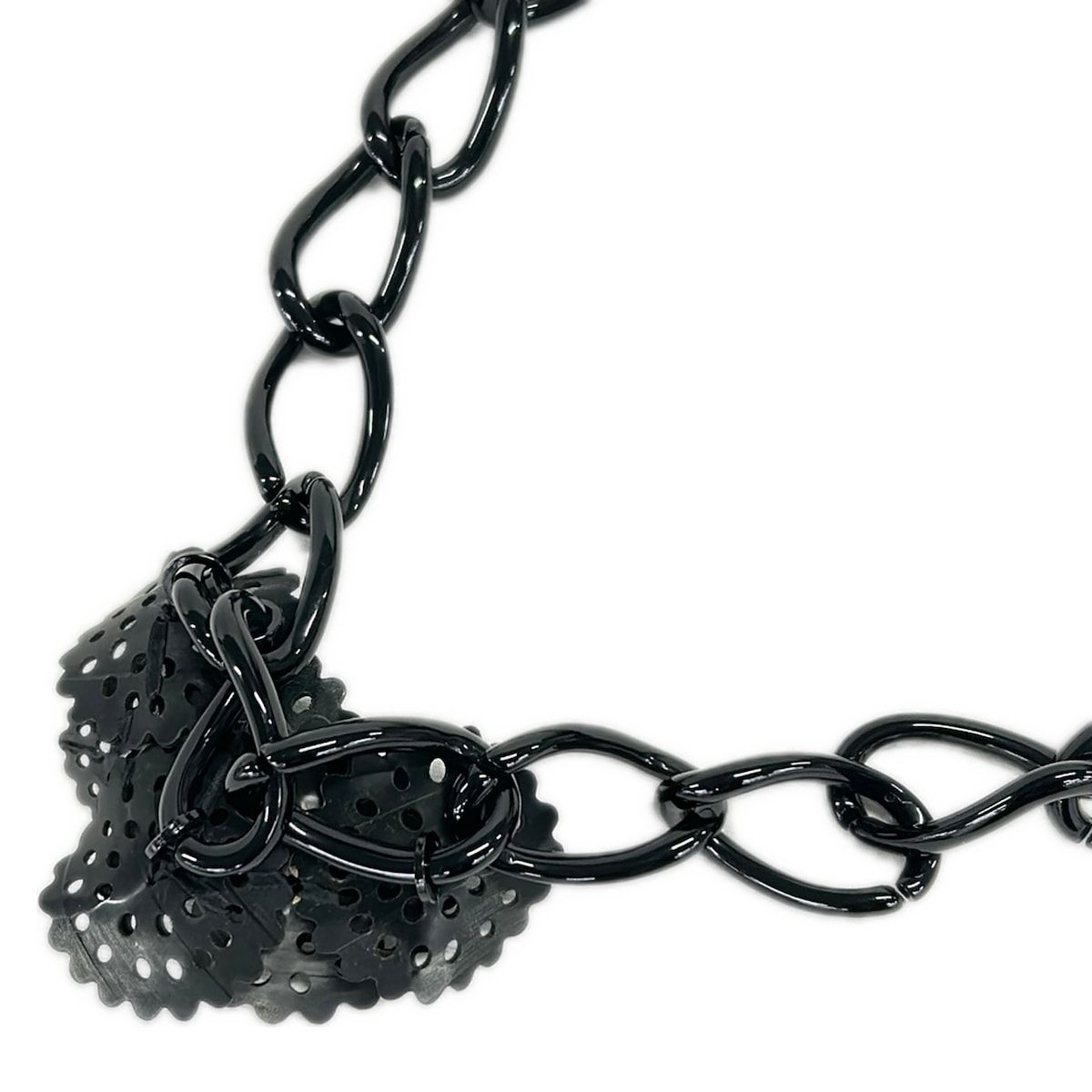 MARNI(マルニ) ネックレス美品 - 黒×グリーン フラワー(花)