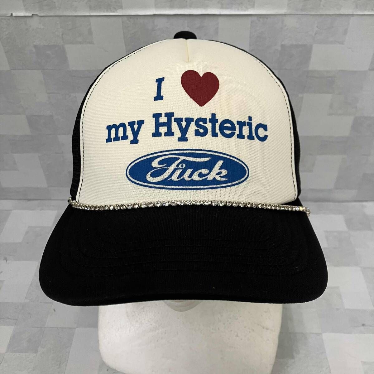 HYSTERIC GLAMOUR HYSTERIC GLAMOR CAP MY HYSTERIC MESH CAP 01261QH04 WITH TAGS, BEAUTIFUL, MADE IN JAPAN, BLACK WHITE