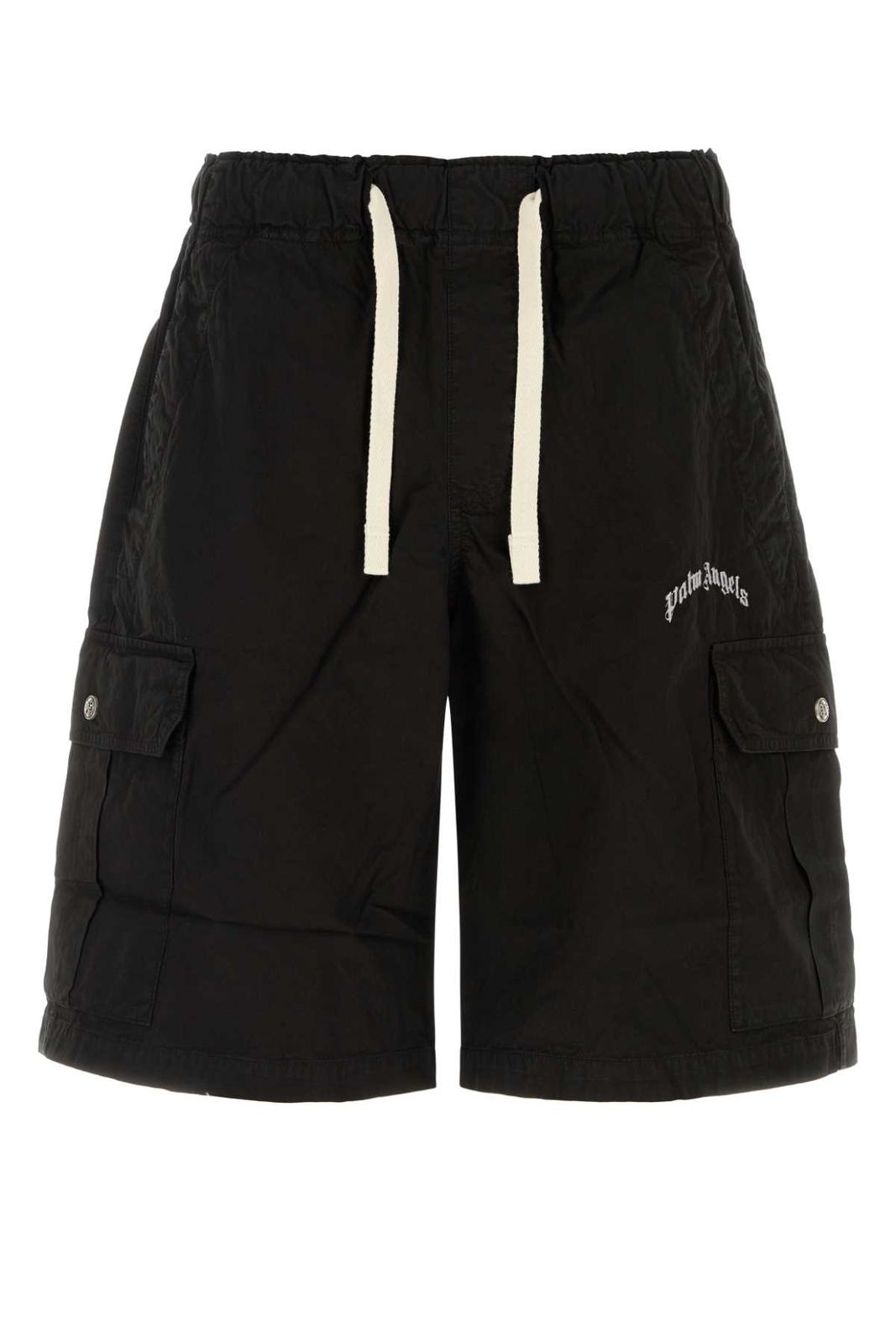 【新品・最安値】PALM ANGELS パームエンジェルス CURVED LOGO LOOSE CARGO SHORT BLACKOFFWHITE 正規品 ショートパンツ PMCS01S26FAB002 1003 24,780円