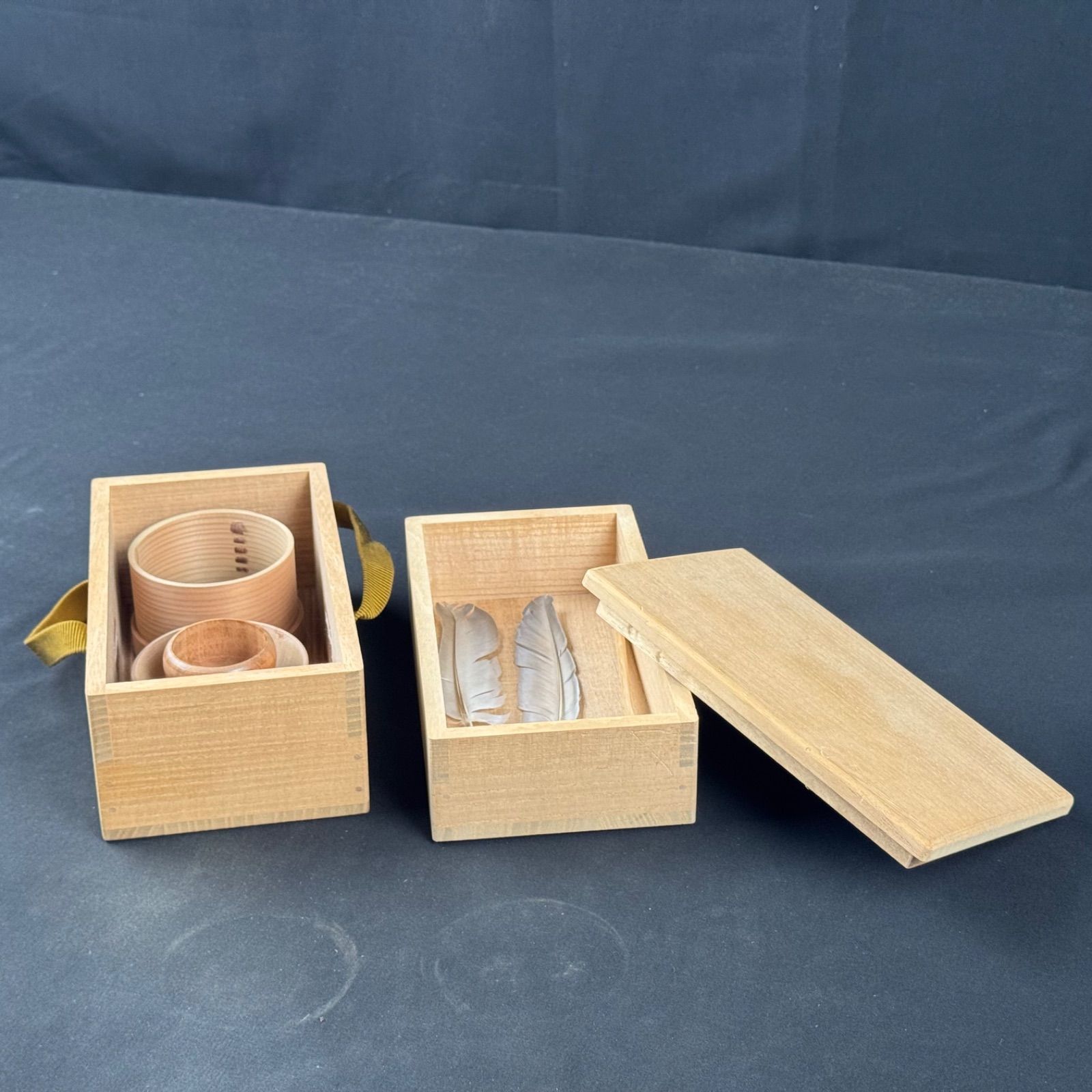 茶掃箱 水屋道具 茶漏斗 曲茶ふるい 水屋茶杓 小羽箒 共箱 茶道具 骨董