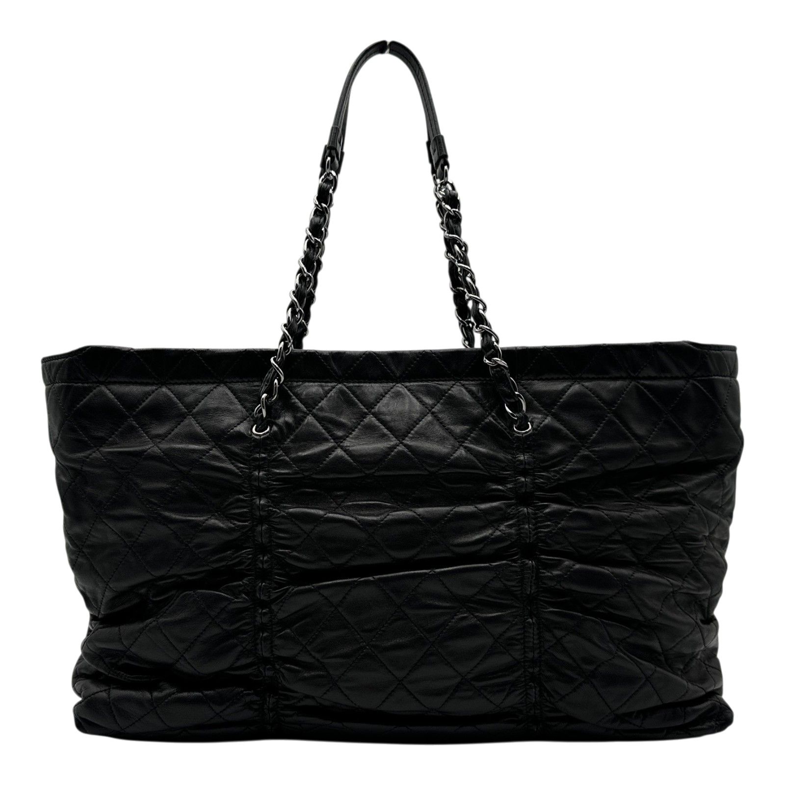 シャネル CHANEL シャーペイライン チェーントートバッグ 11番台 ブラック シルバー金具 ラムスキン レディース トートバッグ