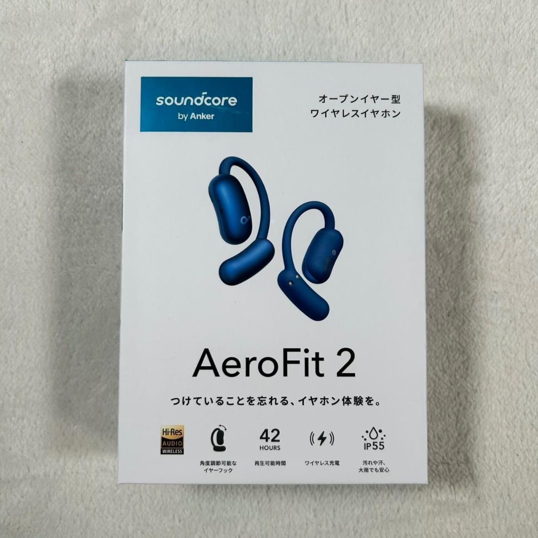 アンカー サウンドコア エアロフィット2 ワイヤレス イヤホン ブルー