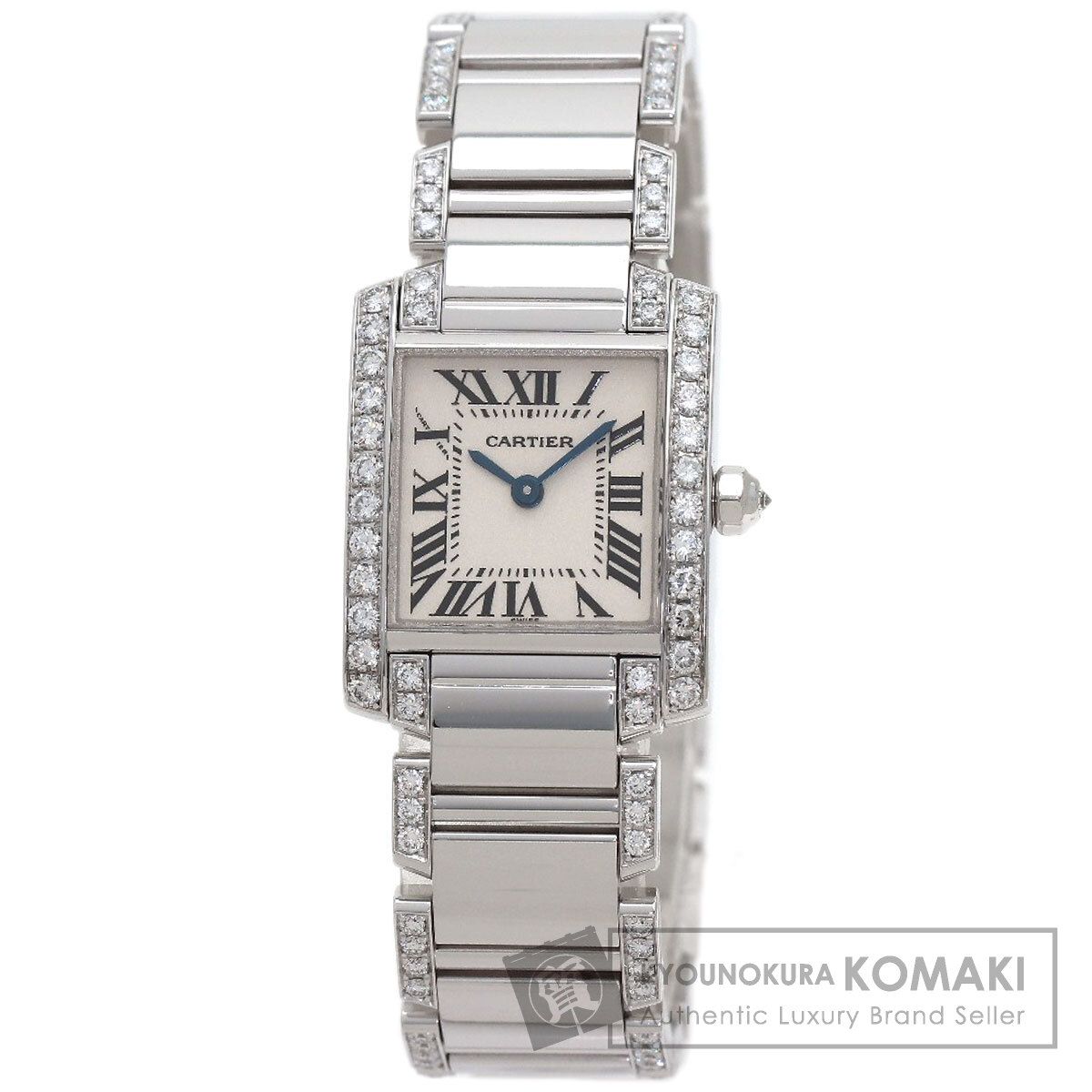 CARTIER カルティエ WE1002SC タンクフランセーズSM 純正ダイヤモンド 腕時計 K18WG K18WGxダイヤモンド ダイヤモンド レディース [中古] 917,648円