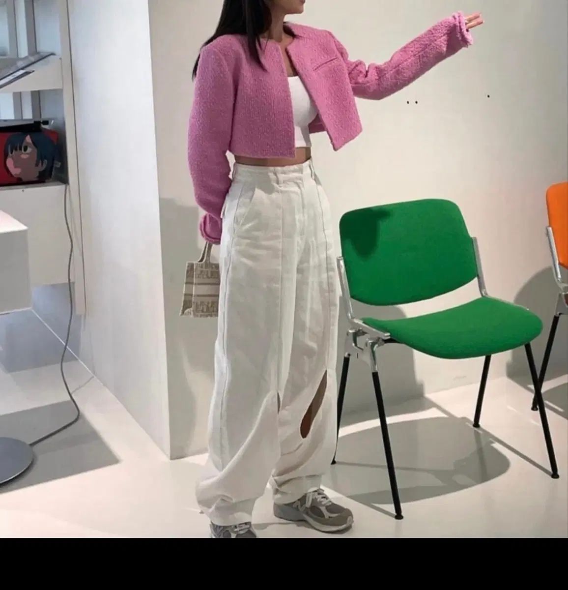 INSTANTFUNK インスタントファンク ツイード クロップド ジャケット