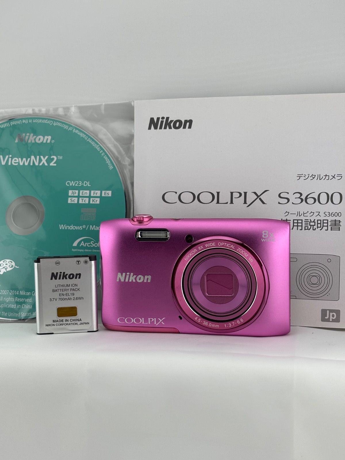 1475【美品、動作確認済み】 Nikon COOLPIX S3600 ピンク ニコン クールピクス コンパクトデジタルカメラ