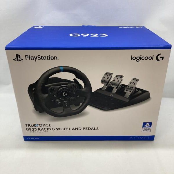 【中古】ｹﾞｰﾑOP）ロジクール ロジクール G923 レーシングホイール＆ペダル レーシングアダプター PS5用 セット 開封品[97][240097248511]