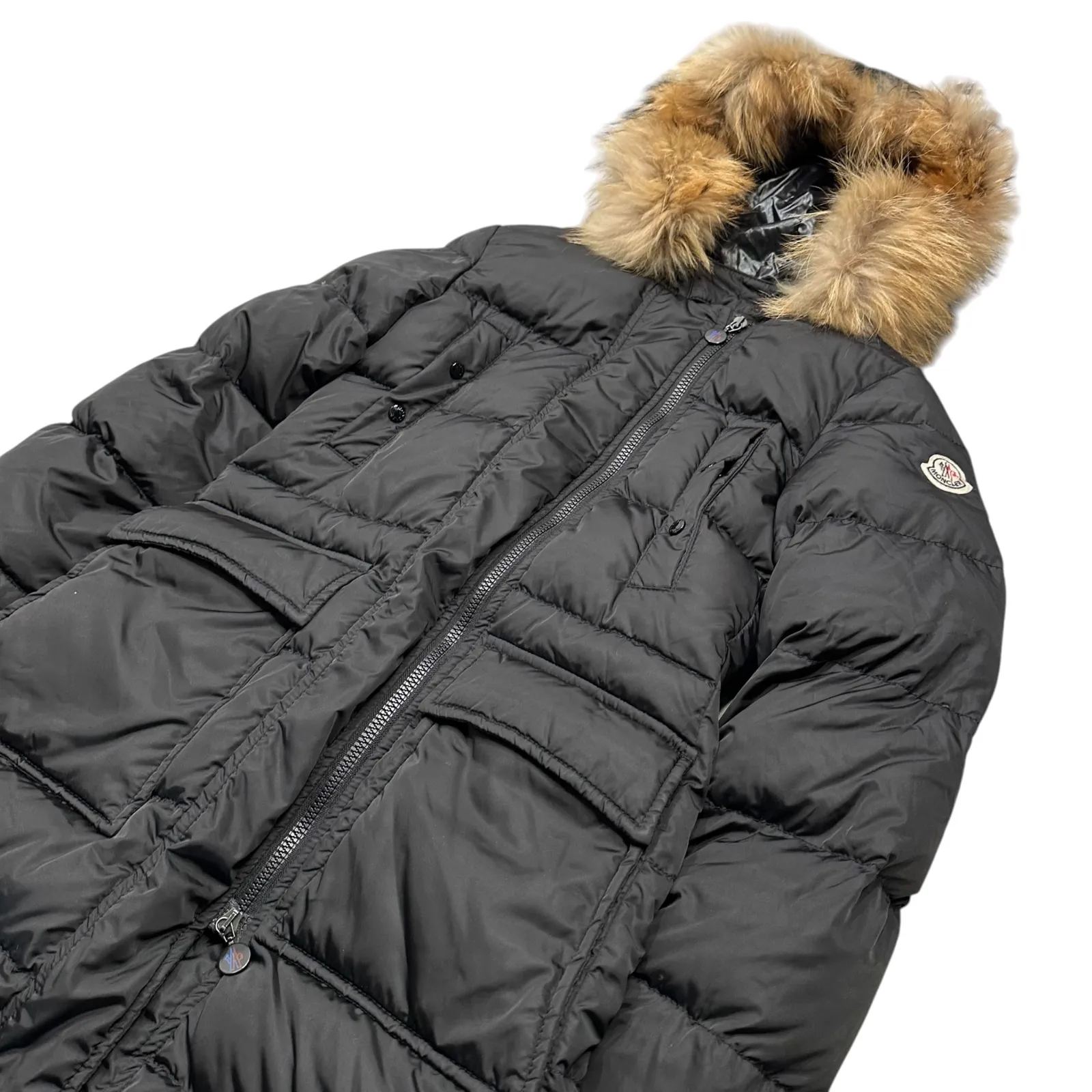 MONCLER(モンクレール) MELINA Fur-Embellished Hooded Long Down Coat