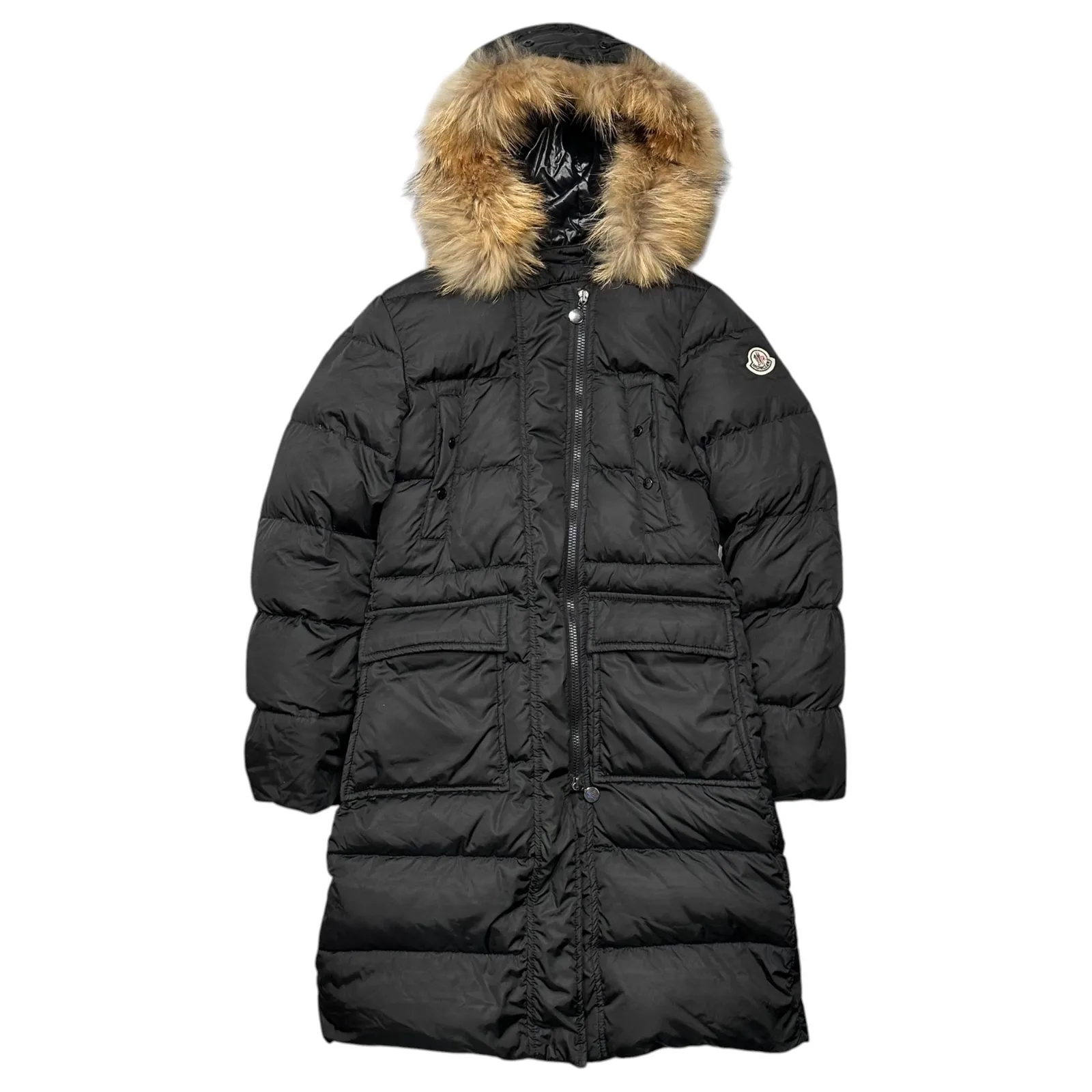 モンクレール　MELINA ラクーンファー　ダウンコート　レディース　00 MONCLER(モンクレール) MELINA Fur-Embellished Hooded Long Down Coat