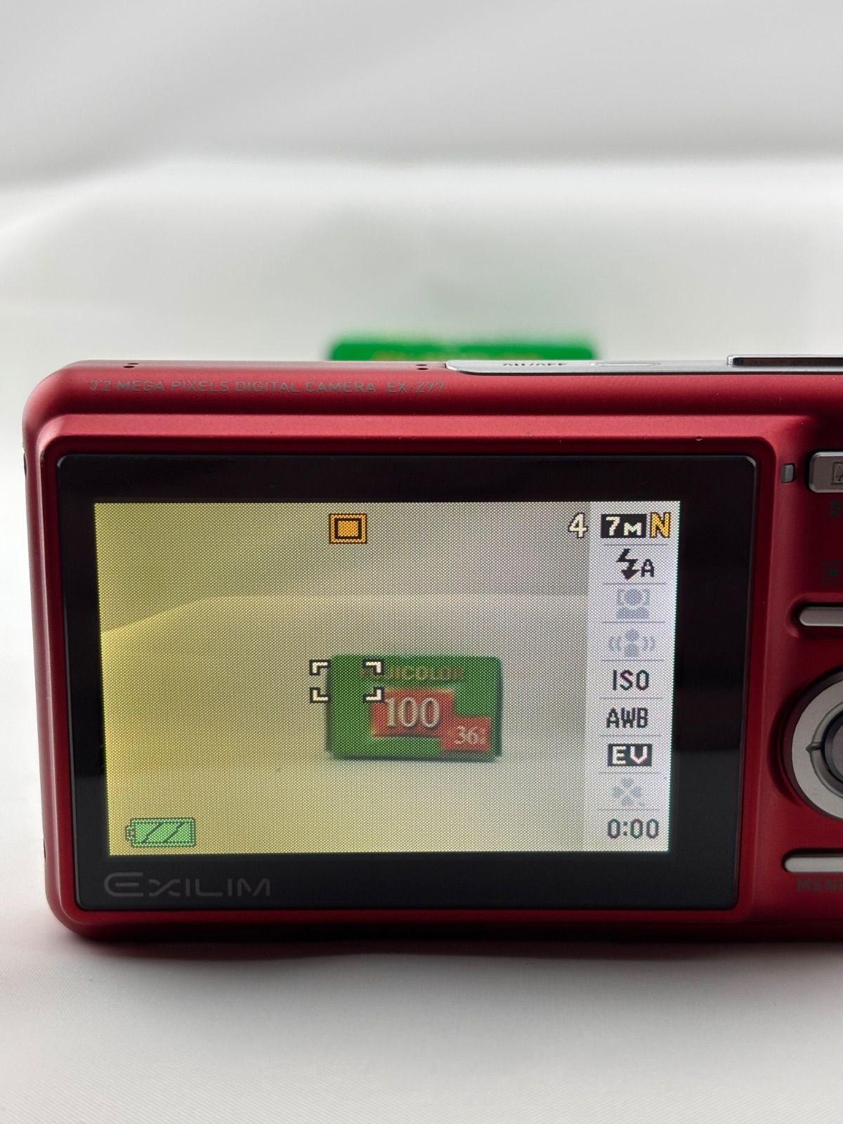 1591【美品、動作確認済み】 CASIO EXILIM EX-Z77 レッド カシオ