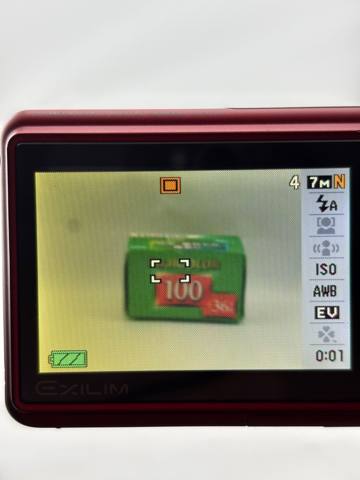 1591【美品、動作確認済み】 CASIO EXILIM EX-Z77 レッド カシオ