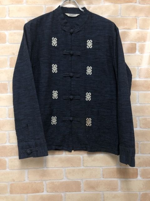 【中古】 TENDERLOIN テンダーロイン チャイナシャツ 刺繍 ネイビー XS 111458361