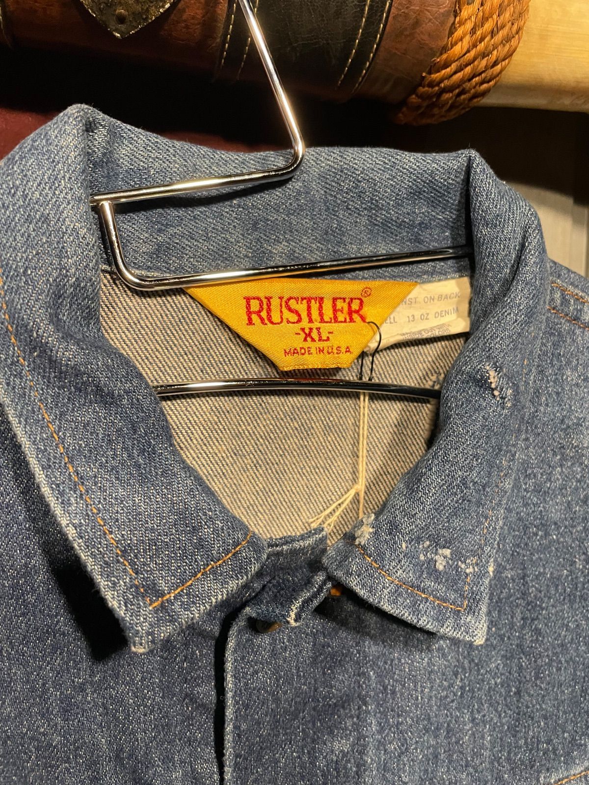 RUSTLER 70〜80年代 デニムトラッカージャケット(濃紺・タグXL・USA製) 3