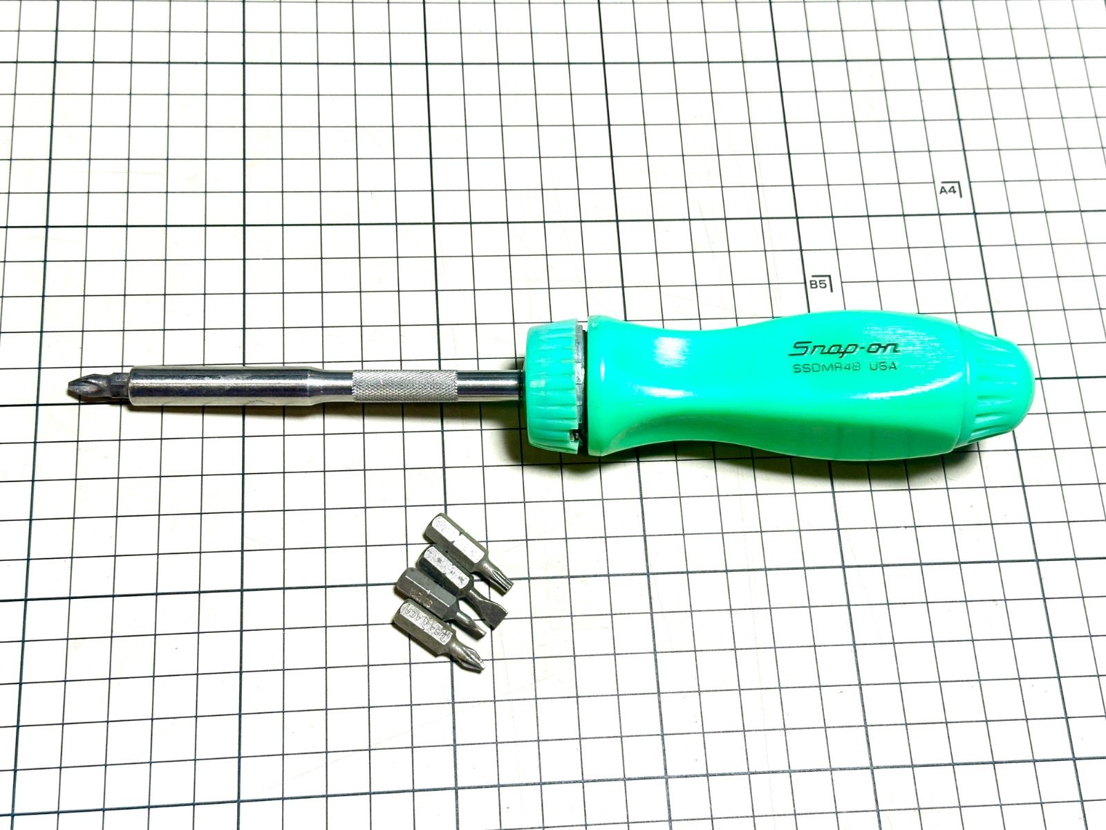 Snap-on スナップオン 旧グリップ ラチェット ドライバー SSDMR4B グリーン ツール 自動車 整備 工具
