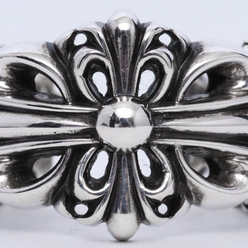 27号 CHROME HEARTS ダブル フローラル クロス リング シルバー - メルカリ