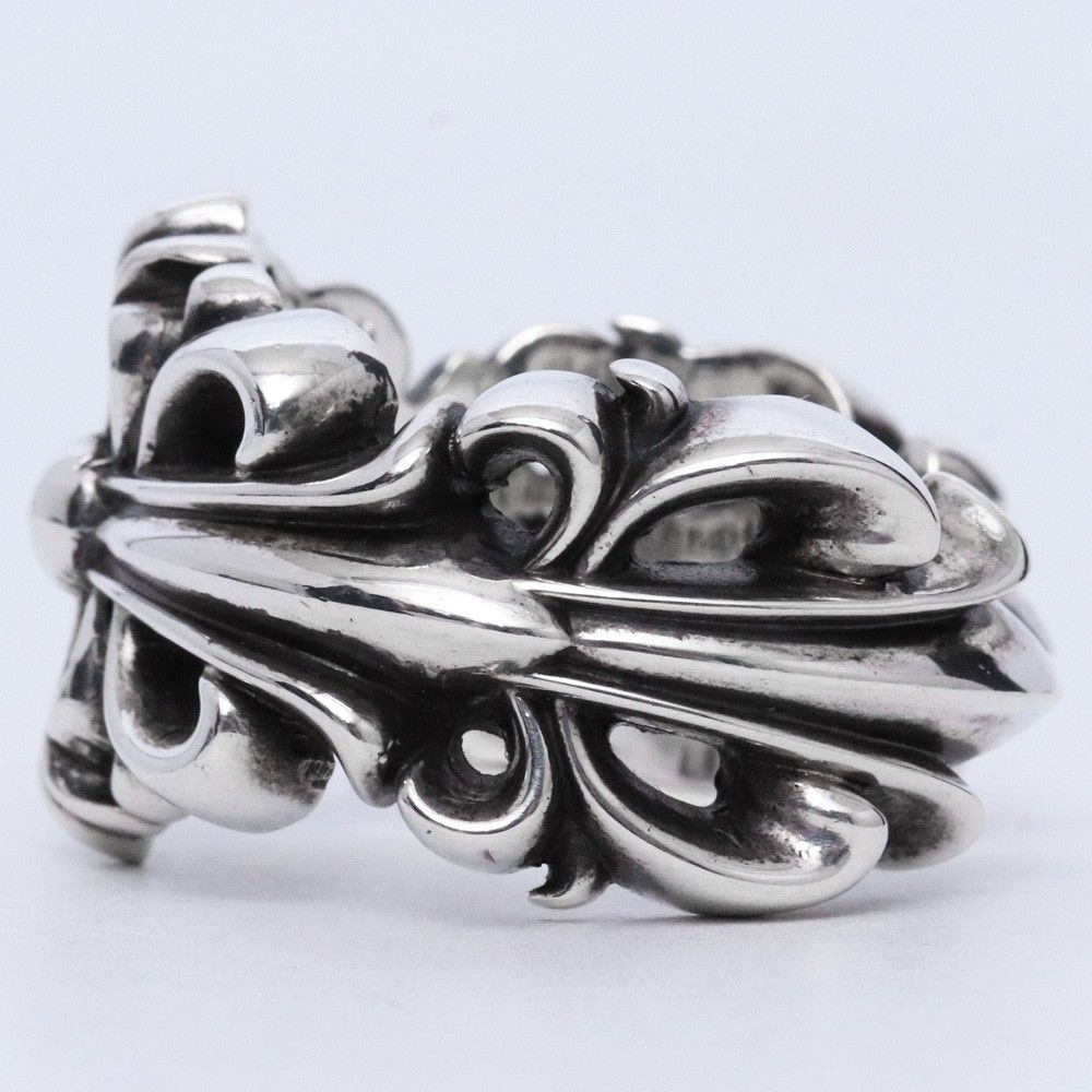 27号 CHROME HEARTS ダブル フローラル クロス リング シルバー - メルカリ