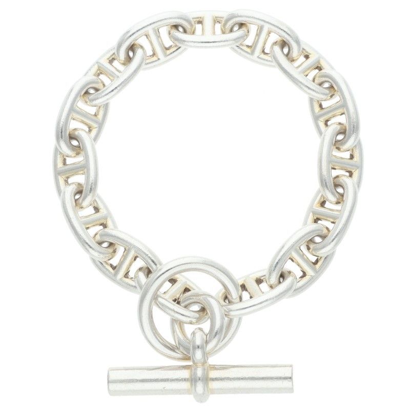 エルメス Chaine d'Ancre MM シェーヌダンクルMMシルバーブレスレット メンズ 15LINK