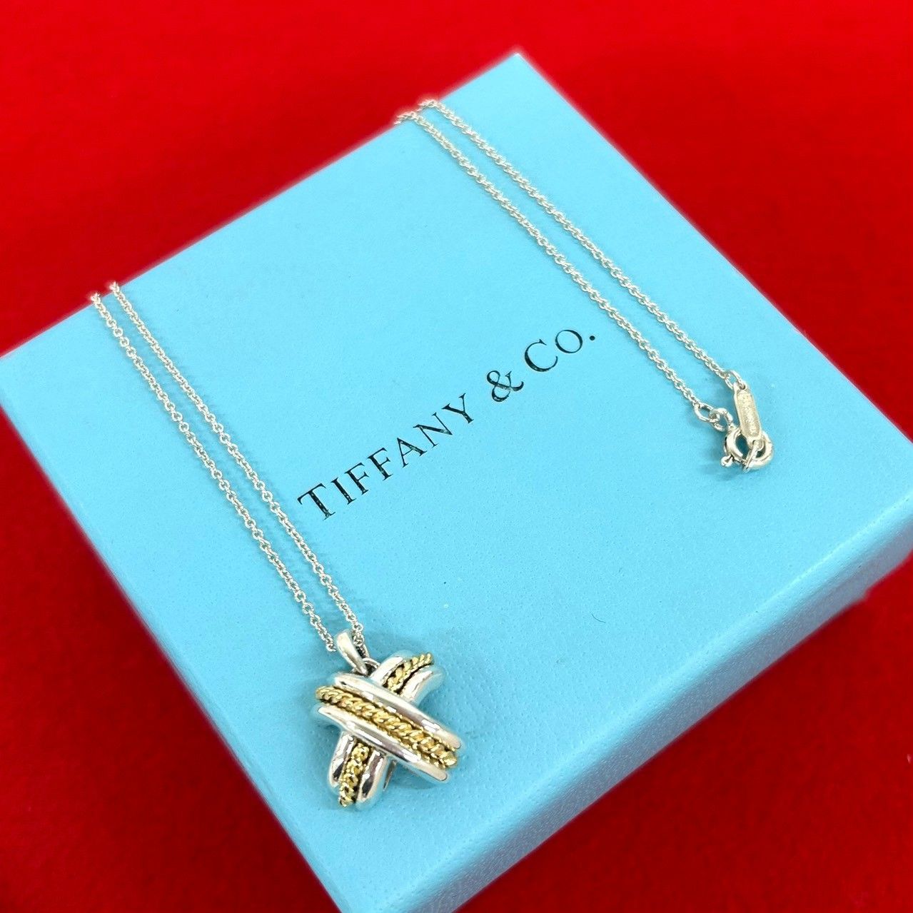極 美品 TIFFANY&Co. ティファニー シグネチャー クロス ネックレス