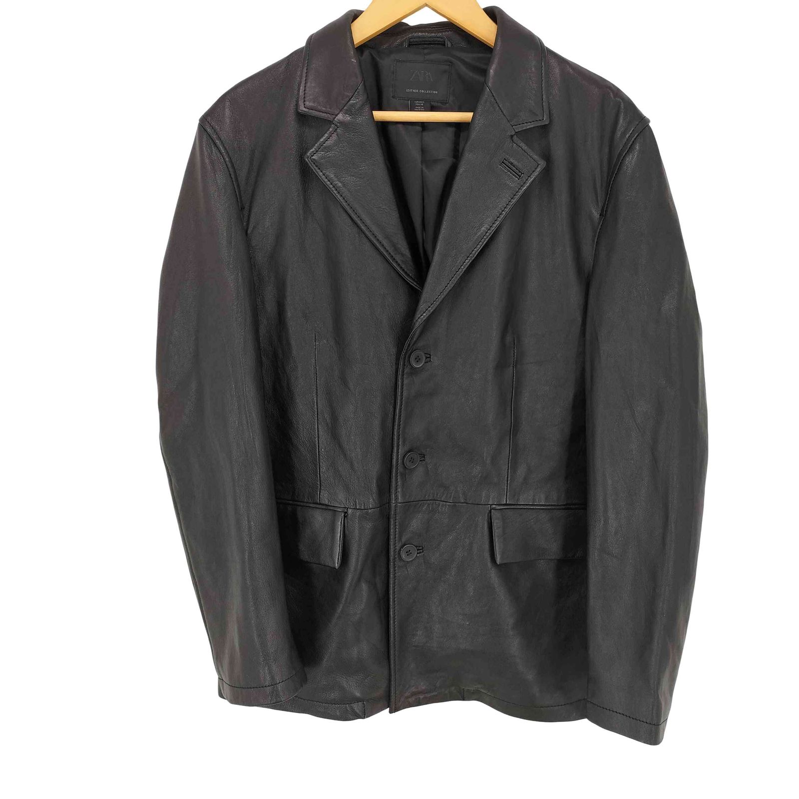 ザラ ZARA lamb leather leather collection RELAXED-FIT LEATHER BLAZER メンズ import：S 10,460円