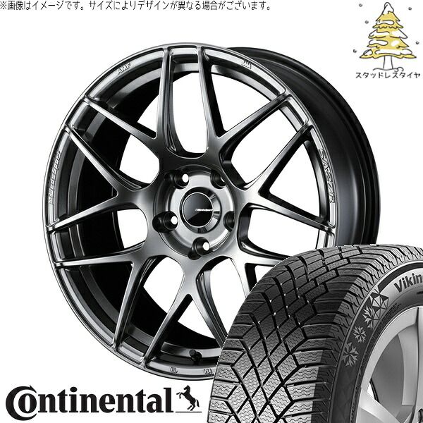 フィールダー 195/50R16 スタッドレスタイヤ ホイール 4本セット | コンチネンタル バイキングコンタクト7 × ウェッズ ウェッズスポーツ SA27R プラチナシルバーブラック 16インチ 6.5J +42 4穴100 136,868円
