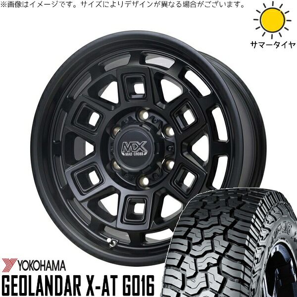 ジムニーシエラ 215/70R16 サマータイヤ ホイール 4本セット | ヨコハマタイヤ ジオランダー X-AT G016 × ホットスタッフ マッドクロス アイヴァー マットブラック 16インチ 6J ±0 5穴139.7