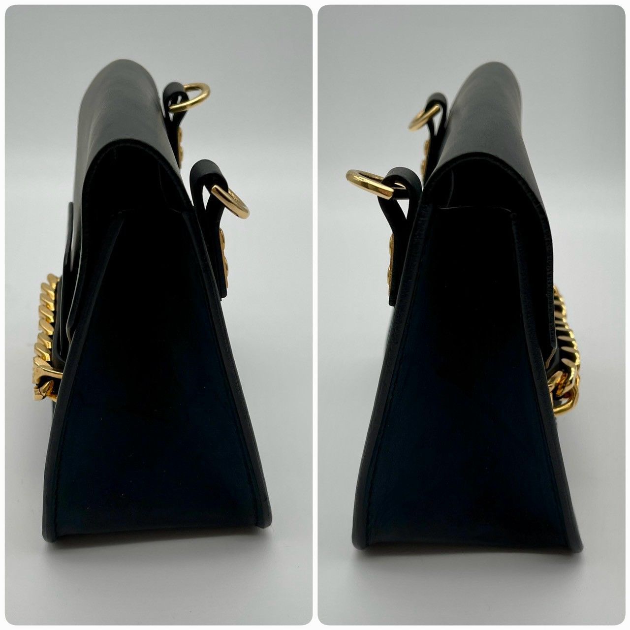 ⑤ SOPHIE HULME ソフィーヒュルム ショルダーバッグ ブラック レザー 