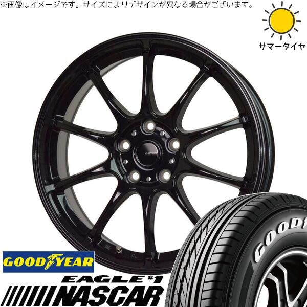 カローラクロス 215/60R17 サマータイヤ ホイール 4本セット | グッドイヤー イーグル ナスカー × ホットスタッフ Gスピード G07 メタリックブラック 17インチ 7J +38 5穴114.3