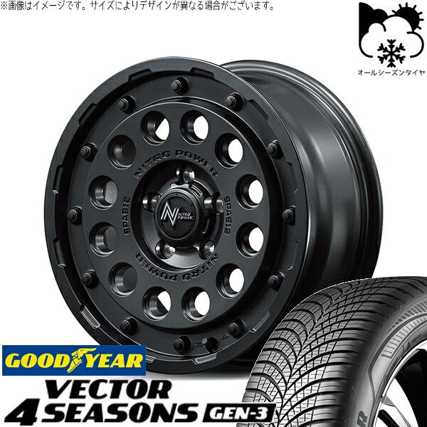 カローラクロス 215/65R16 オールシーズンタイヤ ホイール 4本セット | グッドイヤー ベクター4シーズンズ GEN-3 × エムアイディー ナイトロパワー H12 ショットガン バレルブラック 16インチ 7J +40 5穴114.3