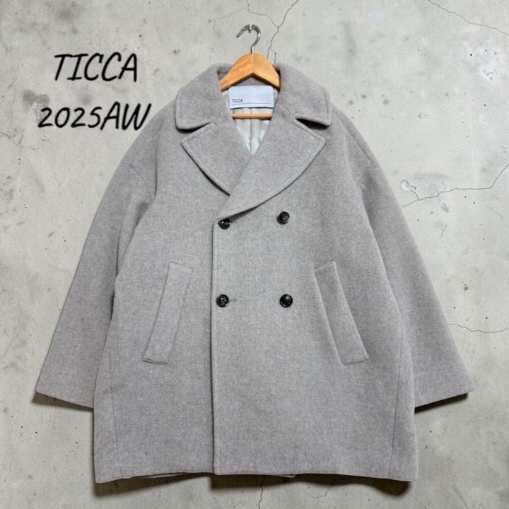 美品 25AW TICCA ティッカ ピーコート TBEA-242 ウール100% F - メルカリ