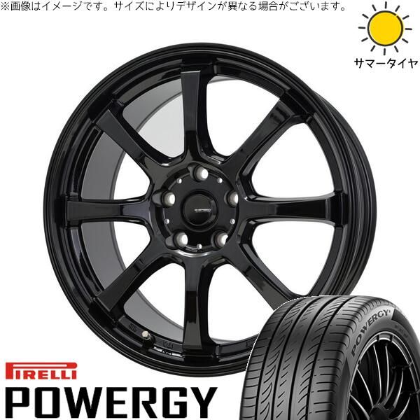 レガシィB4 225/55R17 サマータイヤ ホイール 4本セット | ピレリ パワジー × ホットスタッフ Gスピード G08 メタリックブラック 17インチ 7J +55 5穴114.3