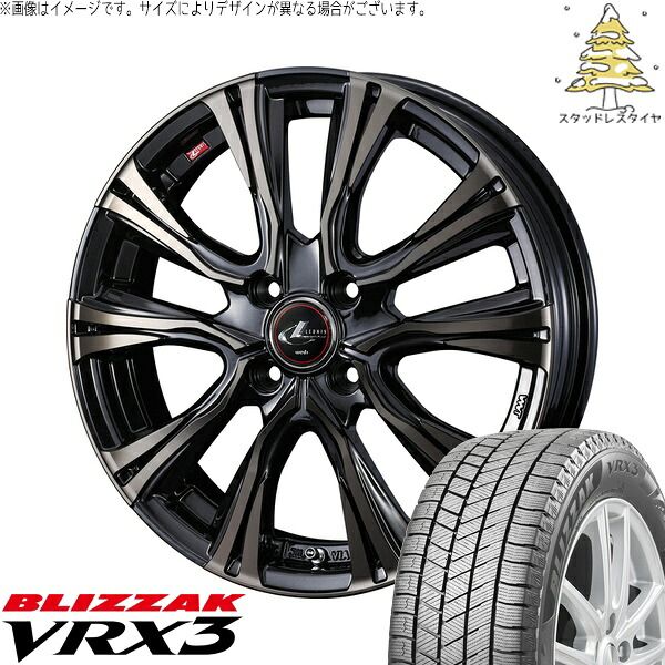 クロスビー ラクティス 175/60R16 スタッドレスタイヤ ホイール 4本セット | ブリヂストン ブリザック VRX3 × ウェッズ レオニス VR パールブラックミラーカット/チタントップ 16インチ 6J +42 4穴100