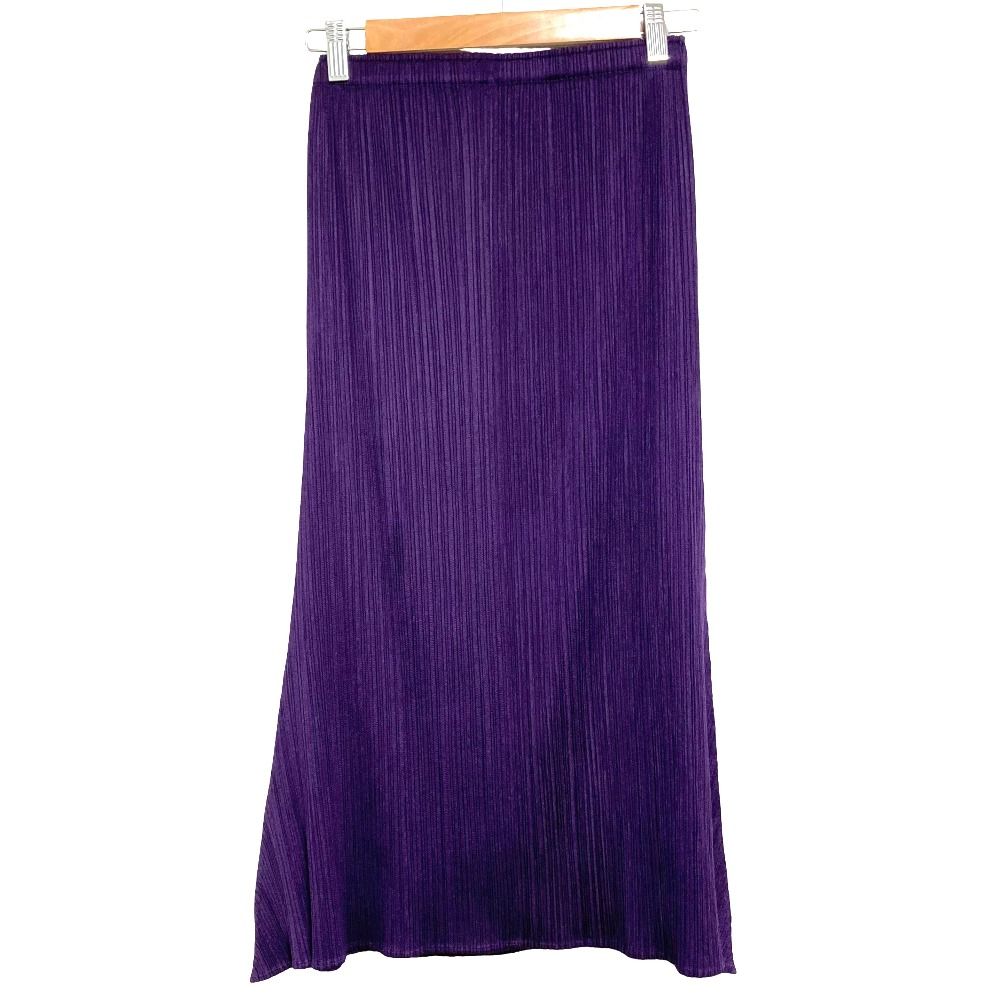 PLEATS PLEASE ISSEY MIYAKE プリーツプリーズ イッセイミヤケ イージー ロングスカート PP43-JG124 サイズ1 パープル レディース ロングスカート 古着 中古 USED 美品