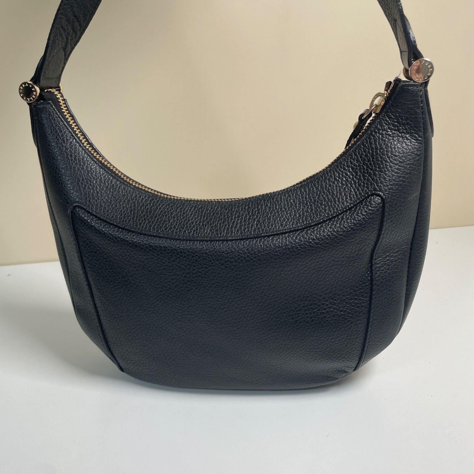 逸品 美品】FURLA フルラ ショルダーバッグ ブラック ゴールド金具 